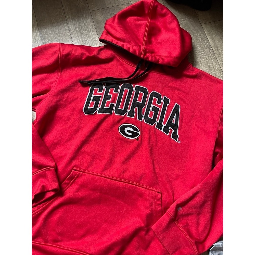 Champion Georgia Bulldogs Hoodie Mens Medium Red UGA Sweatshirt Promo